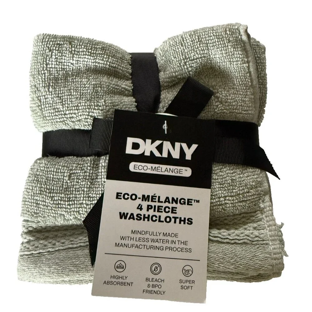 DKNY Facecloths Washcloths Pale Green 13x13